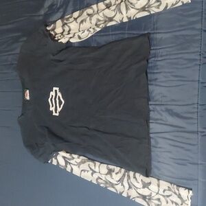 Harley Davidson foux tattoo sleeved t-shirt